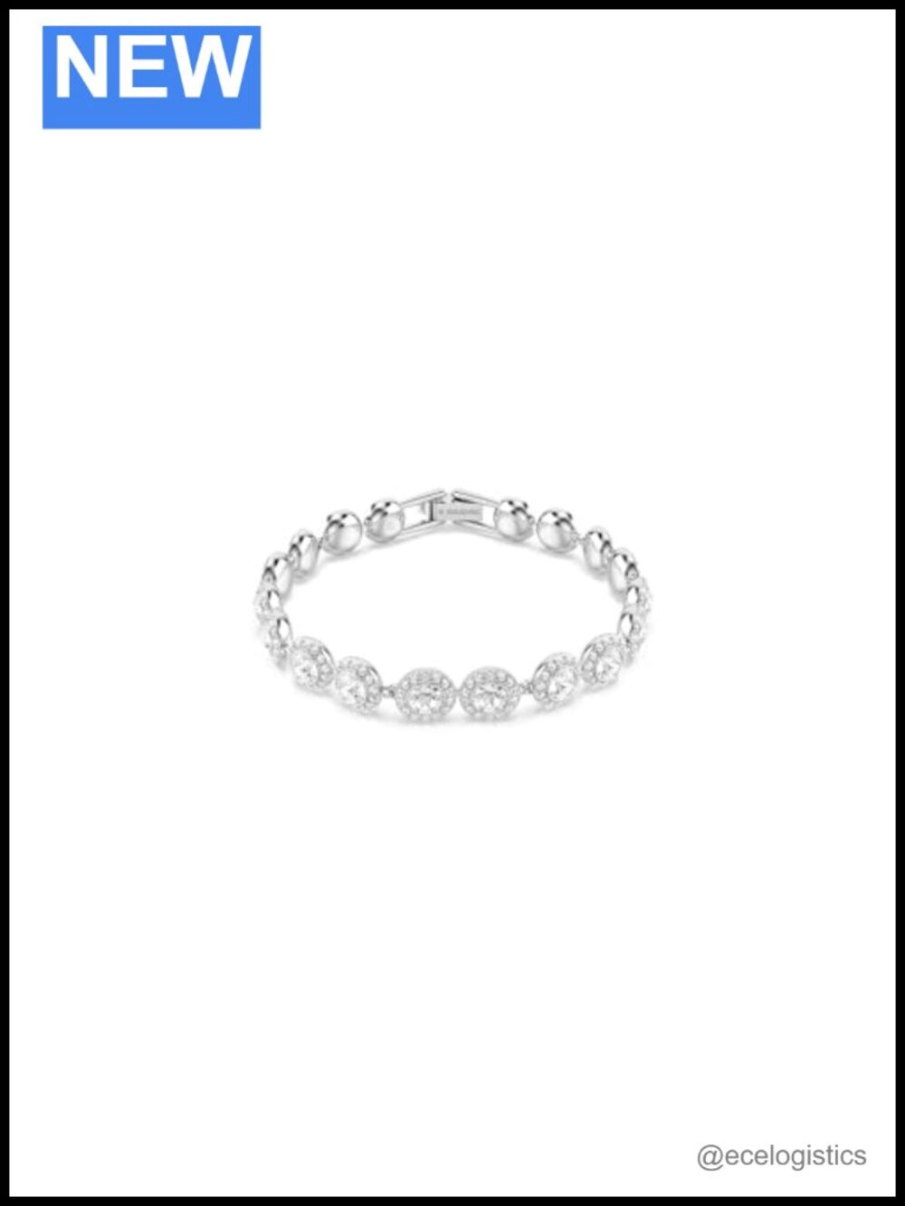 Swarovski Una Angelic Tennis Bracelet Round Cut Clear Rhodium Finished